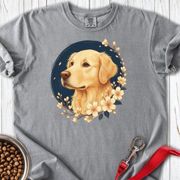 Golden Retriever Flowers Premium Tee Gift For Dog Lover