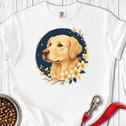 Golden Retriever Flowers Premium Tee Gift For Dog Lover
