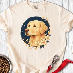 Golden Retriever Flowers Premium Tee Gift For Dog Lover