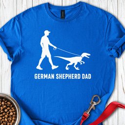 German Shepherd Dad Velociraptor T Shirt Gift For Dad