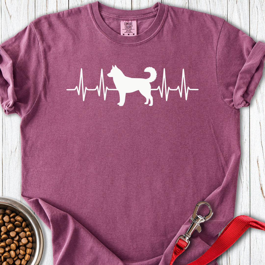 Husky Heartbeat Premium Tee Gift For Dog Lover