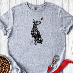 Doberman Butterfly T Shirt Gift For Dog Lover