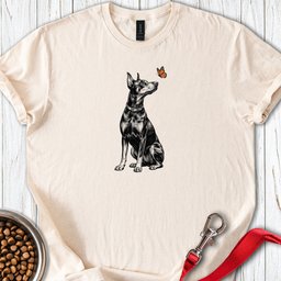 Doberman Butterfly T Shirt Gift For Dog Lover