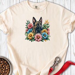 Dutch Shepherd Floral Premium Tee Gift For Dog Lover