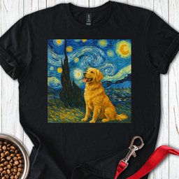 Golden Retriever Van Gogh T Shirt Gift For Dog Lover