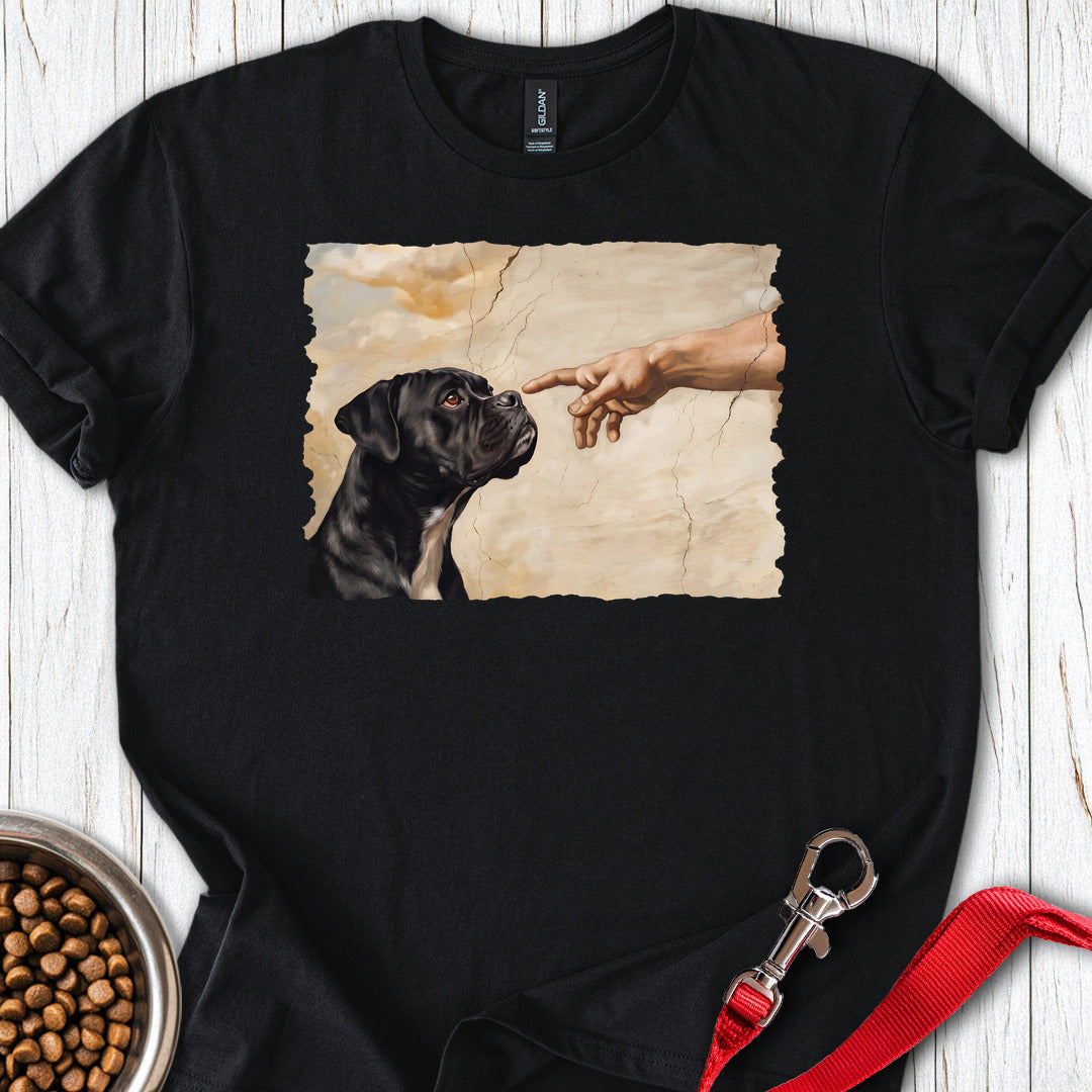 God Creates Black Boxer T Shirt Gift For Dog Lover