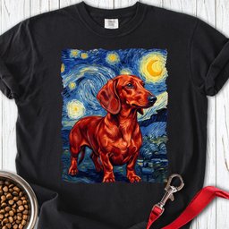 Dachshund Van Gogh Red Premium Tee Gift For Dog Lover