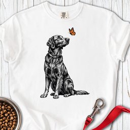 Flat Coated Retriever Butterfly Premium Tee Gift For Dog Lover