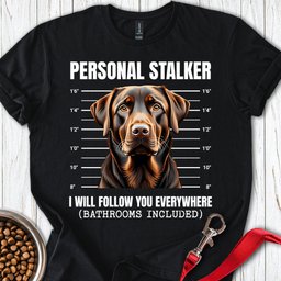 Funny Chocolate Labrador Mugshot T Shirt Gift For Dog Lover
