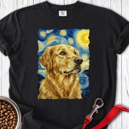 Golden Retriever Van Gogh Premium Tee Gift For Dog Lover