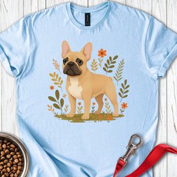 French Bulldog Flowers T Shirt Gift For Dog Lover