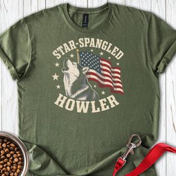 Husky Howling 250 USA T Shirt Gift For Dog Lover