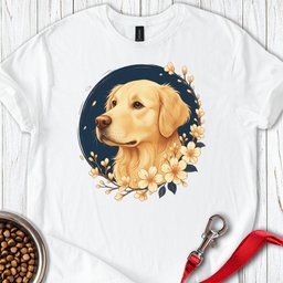 Golden Retriever Flower T Shirt Gift For Dog Lover