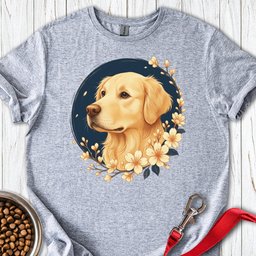 Golden Retriever Flower T Shirt Gift For Dog Lover