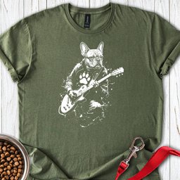 French Bulldog Guitar T Shirt Gift For Dog Lover