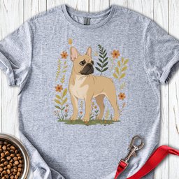French Bulldog Flowers T Shirt Gift For Dog Lover