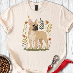French Bulldog Flowers T Shirt Gift For Dog Lover