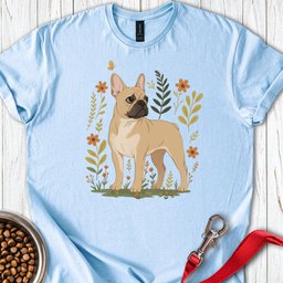 French Bulldog Flowers T Shirt Gift For Dog Lover