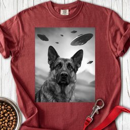 German Shepherd Ufo Premium Tee Gift For Dog Lover