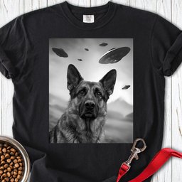 German Shepherd Ufo Premium Tee Gift For Dog Lover