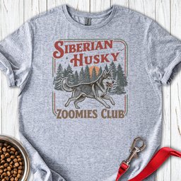 Husky Zoomies Club T Shirt Gift For Dog Lover