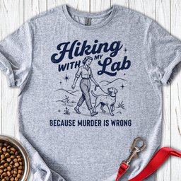 Hiking With My Lab T Shirt Gift For Dog Lover