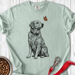 Golden Retriever Butterfly Premium Tee Gift For Dog Lover