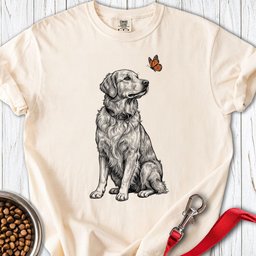 Golden Retriever Butterfly Premium Tee Gift For Dog Lover