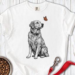 Golden Retriever Butterfly Premium Tee Gift For Dog Lover