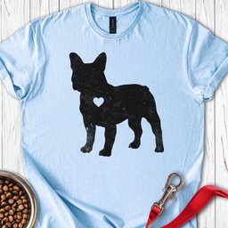 French Bulldog Silhouette T Shirt Gift For Dog Lover