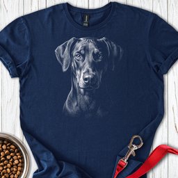 Doberman Natural Ears Engraved T Shirt Gift For Dog Lover