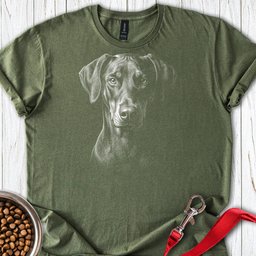 Doberman Natural Ears Engraved T Shirt Gift For Dog Lover