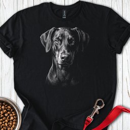 Doberman Natural Ears Engraved T Shirt Gift For Dog Lover