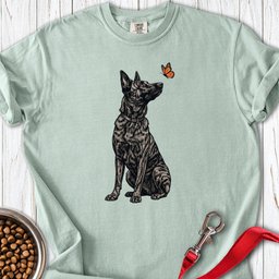 Dutch Shepherd Butterfly Premium Tee Gift For Dog Lover