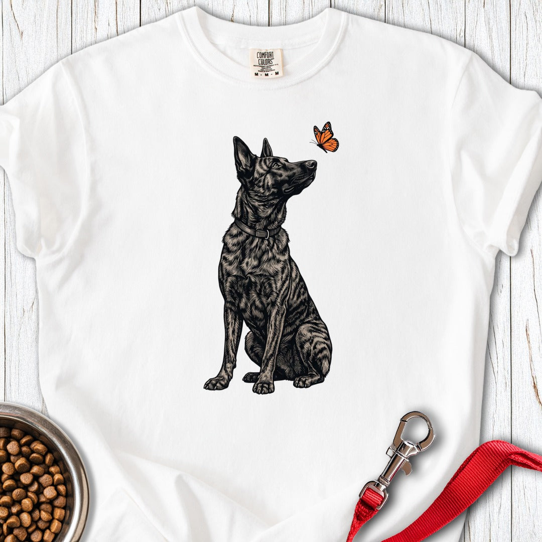 Dutch Shepherd Butterfly Premium Tee Gift For Dog Lover