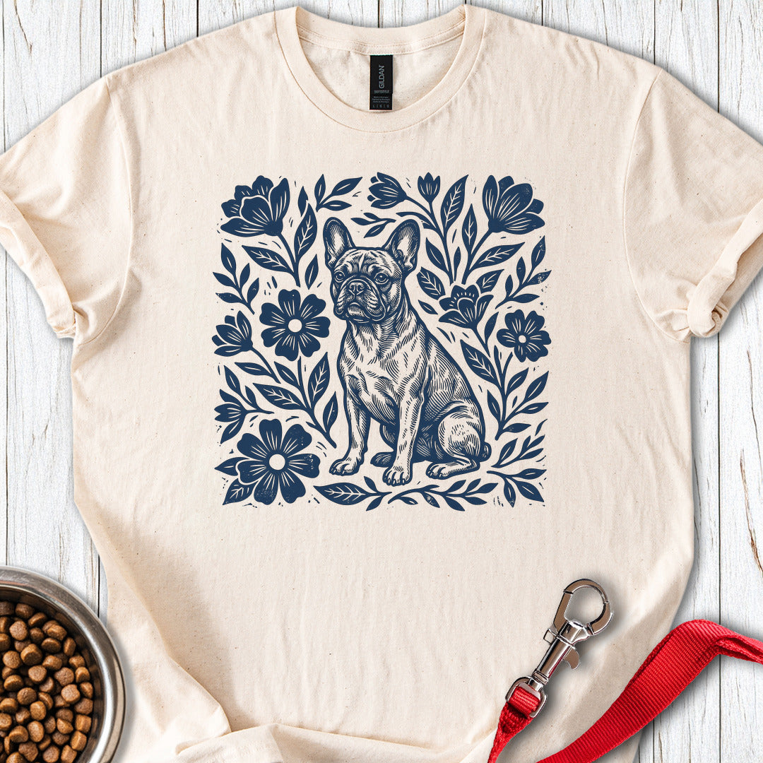 French Bulldog Linocut T Shirt Gift For Dog Lover