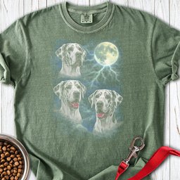 Harlequin Great Dane Moon Retro Premium Tee Gift For Dog Lover