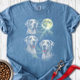 Harlequin Great Dane Moon Retro Premium Tee Gift For Dog Lover