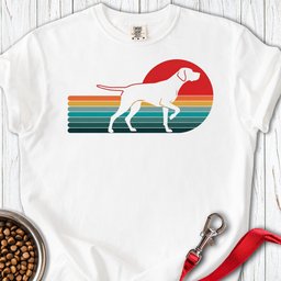 English Pointer Retro Sunset Premium Tee Gift For Dog Lover