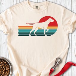 English Pointer Retro Sunset Premium Tee Gift For Dog Lover