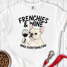 French Bulldog And Wine Premium Tee Gift For Dog Lover