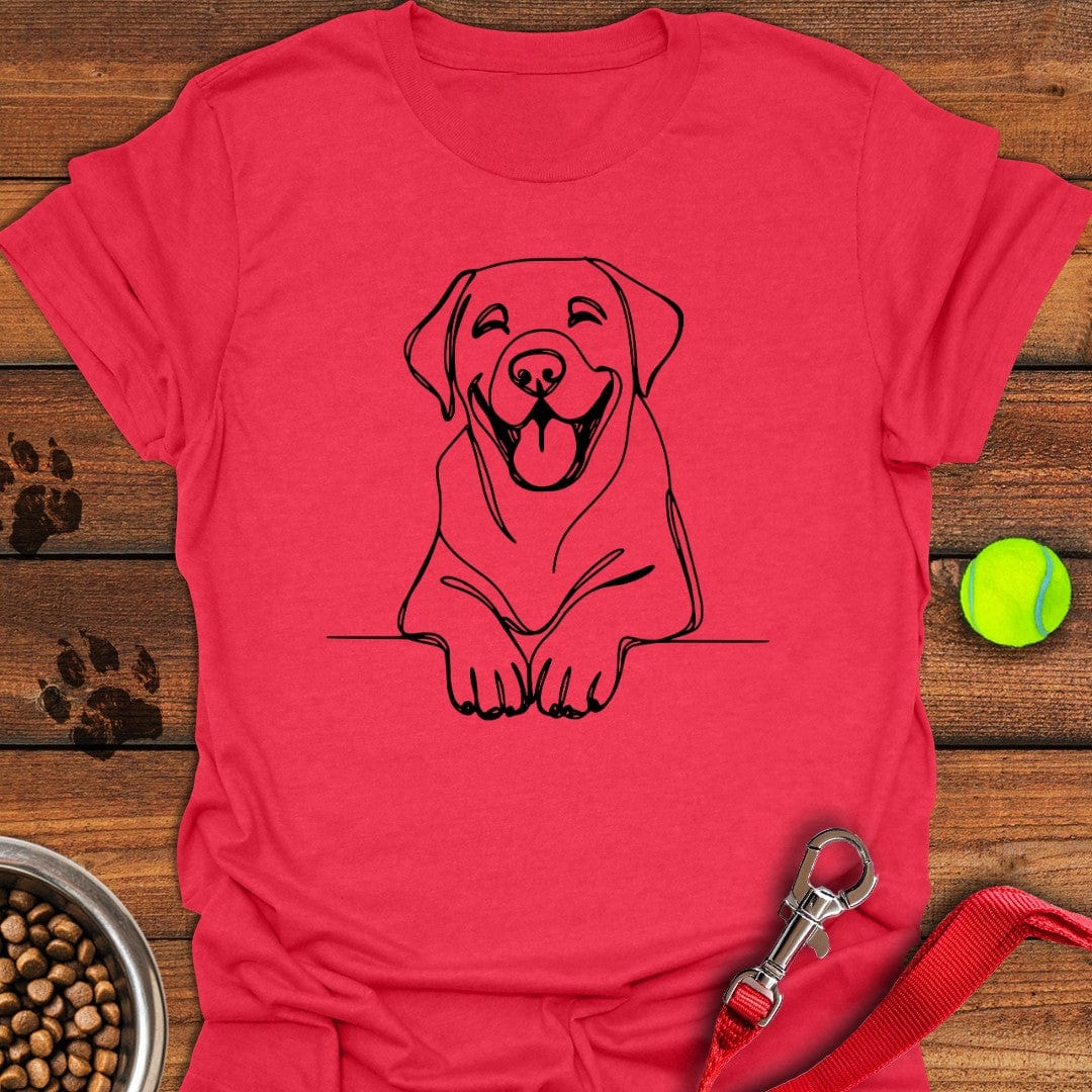 Happy Labrador Line Art T Shirt Gift For Dog Lover