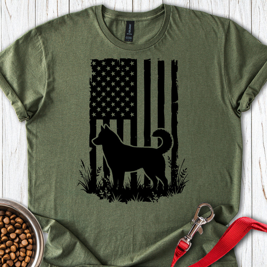 Husky USA T Shirt Gift For Dog Lover