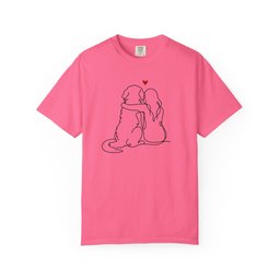 Golden Retriever And Girl Pink Premium Tee Gift For Dog Lover