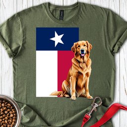 Golden Retriever Texas Flag T Shirt Gift For Dog Lover