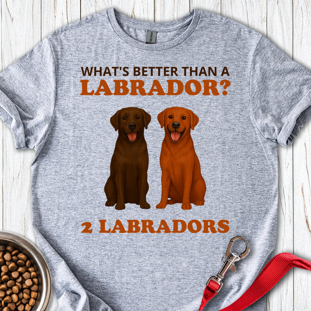 Fox Red And Chocolate Labrador T Shirt Gift For Dog Lover