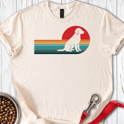 Flat Coated Retriever Retro Sunset T Shirt Gift For Dog Lover