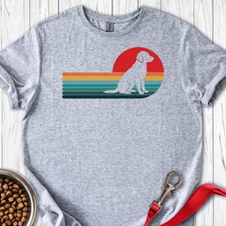 Flat Coated Retriever Retro Sunset T Shirt Gift For Dog Lover