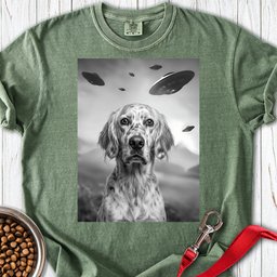 English Setter Ufo Premium Tee Gift For Dog Lover
