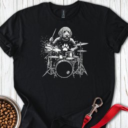 Golden Doodle Drummer T Shirt Gift For Dog Lover
